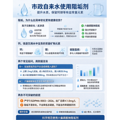 市政自来水使用阻垢剂：提升水质，保留钙镁等有益常量元素