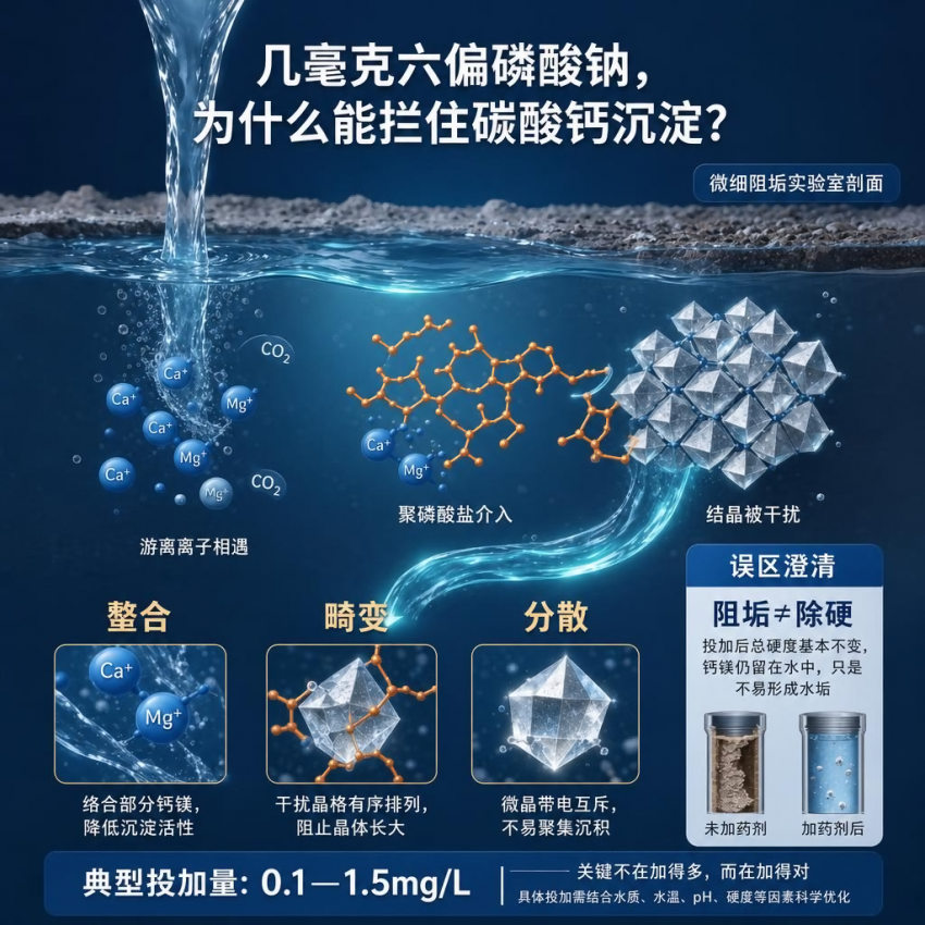 市政自来水使用六偏磷酸钠阻垢剂，到底是怎么 “拦住” 水垢的？